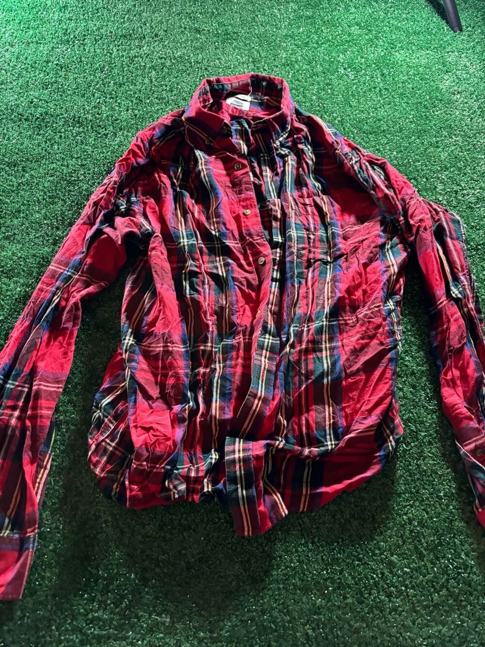 Old Navy Red Plaid Flannel Shirt